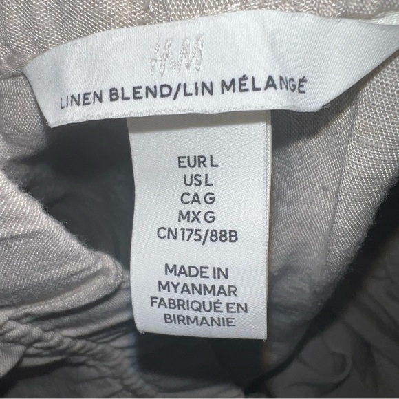 H&M Linen Blend Ankle Length Pants Size Large - Picture 6 of 7